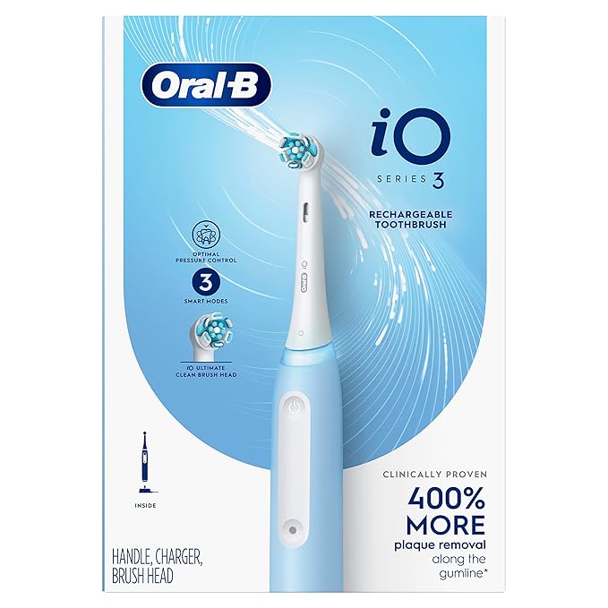Oral-B iO3 Electric Toothbrush (1) with (1) Ultimate Clean Brush Head and (1) Charger Blue