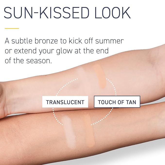 Brush On Block New Formula SPF 30 Mineral Powder Sunscreen Touch of Tan Refillable Broad Spectrum Water Resistant Face Protection For All Skin Types Subtle Hint of Color Reef Friendly
