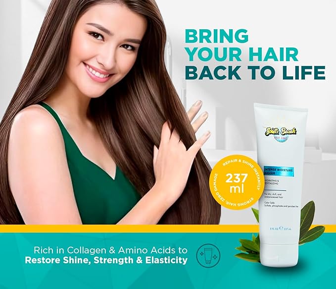 Hair Mask ? Deep Conditioner for Dry Damaged &amp Color Treated Hair ? Protein Treatment for Frizz Control Growth &amp Repair ? Ideal for Curly Hair ? 8 fl oz