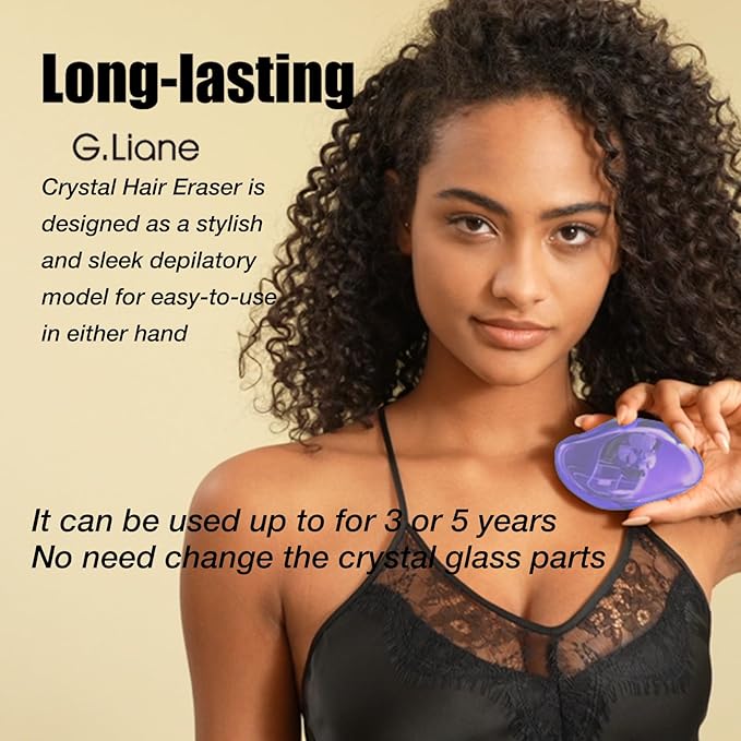 Crystal Hair EraserUpgraded Painless Crystal Hair RemoverEffective Nano Glass Hair Removal Device and Skin ExfoliationBody Epilator for Women and Men(Violet)