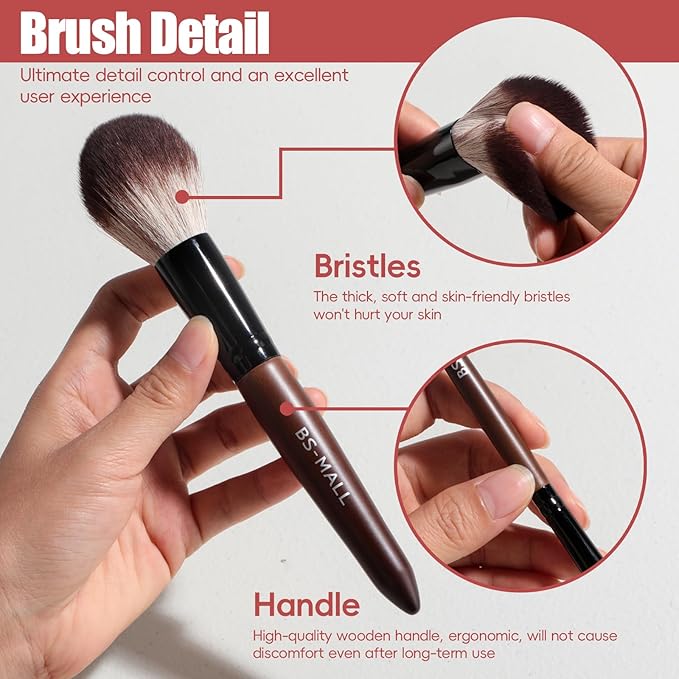 BS-MALL Professional Makeup Brush Set 28 Pcs With Travel Makeup BagConcealer Brush Foundation Brush Blush Brush 4 Pcs Triangle Puff &amp makeup sponges for Flawless beauty on the Go