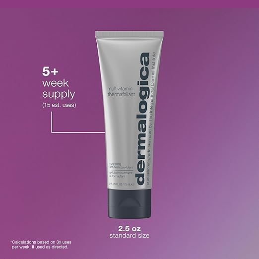 Dermalogica Multivitamin Thermafoliant Face Exfoliator Scrub with Salicylic Acid and Retinol - Anti-Aging Immediately Reveal Smoother and Fresher Skin 2.5 Oz