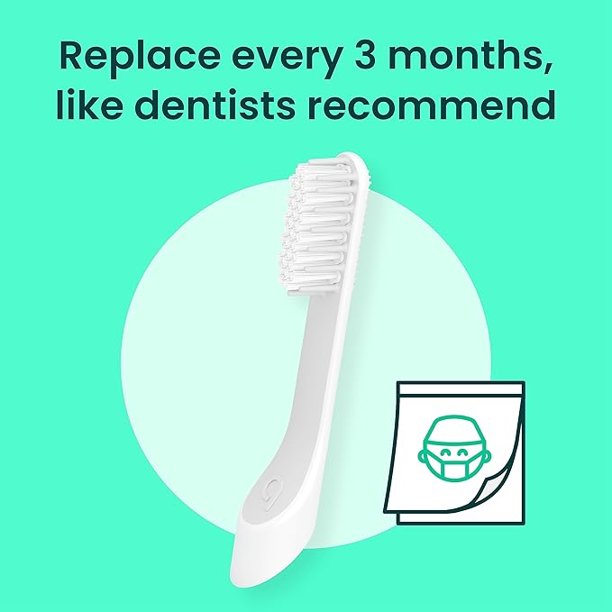 quip Sonic Toothbrush Replacement Heads for Adults - 6 Pack - Verified quip Standard Brush Head Refills for Electric Toothbrushes - Soft Bristles Compact &amp Flexible - Last 3 Months Each