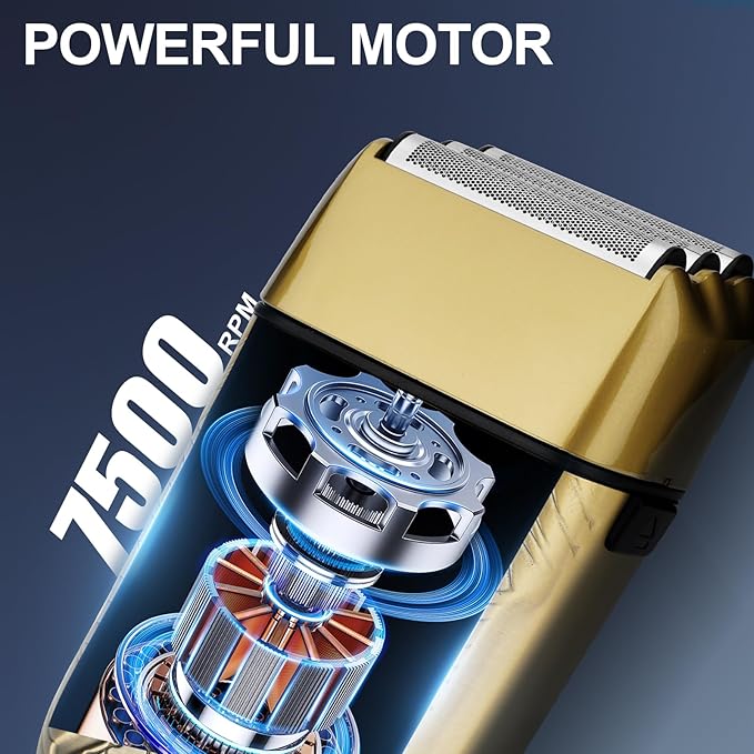 Electric Shavers for MenWaterproof Powerful Motor Electric RazorHead Shavers for Bald MenTriple Foil Beard TrimmerBarber Supplies LED Displays &amp USB Charging Shaver Gifts
