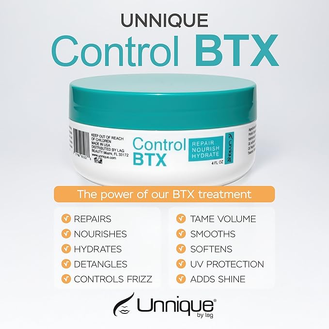 UNNIQUE Control Btx - Hair Treatment - Hair Mask for Damaged Hair Ultimate Smoothening Hydrating and Age-defying Locks 4 Fl Oz