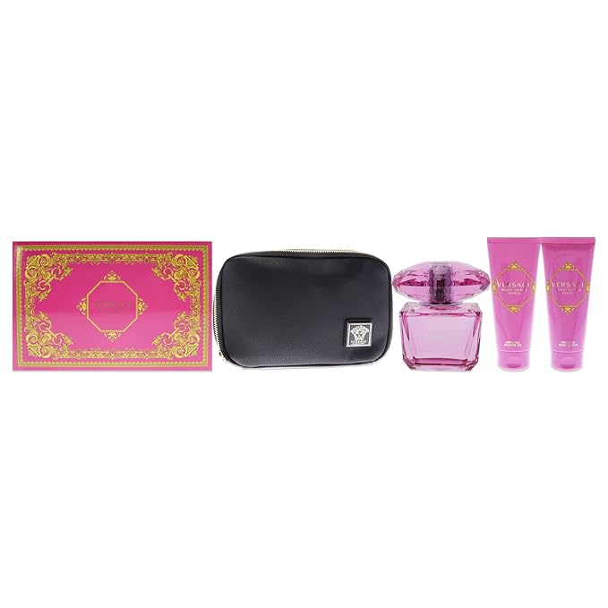Versace Bright Crystal Absolu Women 3oz EDP Spray 3.4oz Shower Gel 3.4oz Body Lotion Bag 4 Pc Gift Set