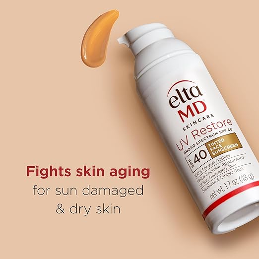 EltaMD UV RestoreFace Sunscreen SPF 40 Mineral Sunscreen for Sun Damaged Skin Repair Anti-Aging Zinc Oxide Sunscreen Formula