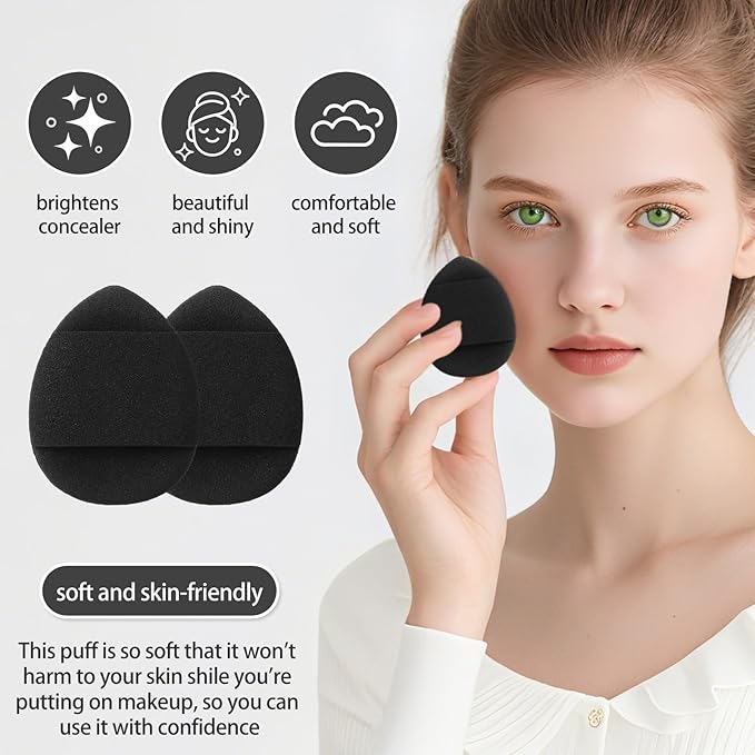 Makeup Brush Set for Foundation Concealer Eyeshadow and Travel Include Make Up Brush Sponge 51PCS Black
