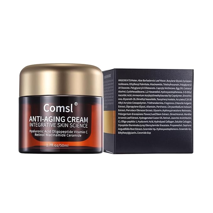 US-Made With 30% active IngredientsSGS Certified Retinol Vitamin C Niacinamide CeramideOligopeptidesAnti-Aging Face Moisturizer for Face Firming Skin CareNeck &amp Upper Chest -1.7 fl.oz