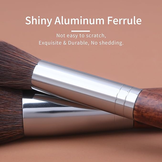 Walnut Makeup Brushes Set Professional Natural Pony Hair Makeup Brush Set with Case Cosmetic Brushes Makeup Set Natural Bristle Makeup Brushes Natural Hair Make up Brush Set Professional.