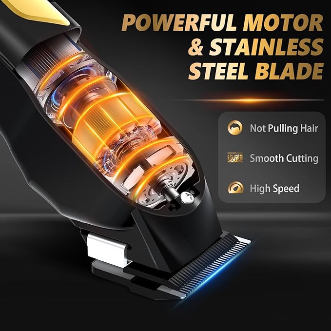 Ufree Hair Clippers for Men Professional Clippers and Trimmers Set Cordless Clippers for Hair Cutting Beard Trimmer Barber Clippers Rechargeable Electric Shaver Gifts for Men Black Gold