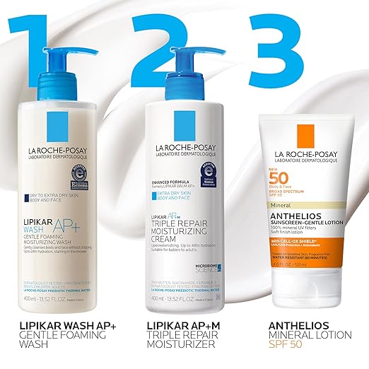 La Roche-Posay Anthelios Mineral Sunscreen SPF 50 Gentle Lotion Broad Spectrum SPF + Antioxidants Face &amp Body Sunscreen Titanium Dioxide &amp Zinc Oxide Oxybenzone Free Oil Free