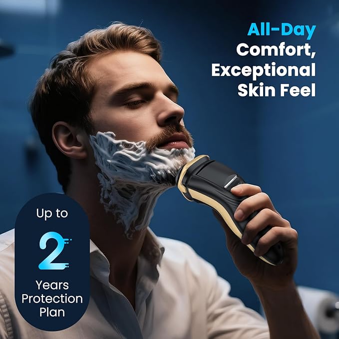SweetLF Electric Razor for Men with Pop-Up Trimmer IPX7 Waterproof Electric Shaver Rechargeable Cordless Shavers for Men Type-C 120Mins Runtime Plug &amp Play