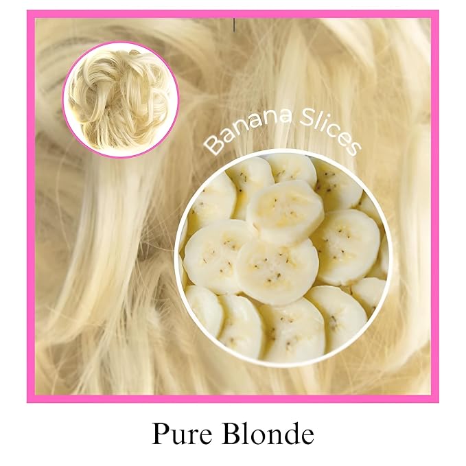Juvabun Messy Bun Pure Blonde Hair Piece Human Hair Blonde ? Natural Soft Updo Look Secure &amp Lightweight Hair Bun Extensions For Women messy bun hair piece
