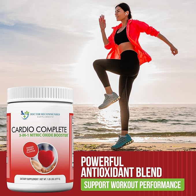 Cardio Complete - Heart Health Support Powder Supplement - 3-in-1 Nitric Oxide Booster with 5000 L-Arginine 1000mg L-Citrulline and Hawthorn Berry