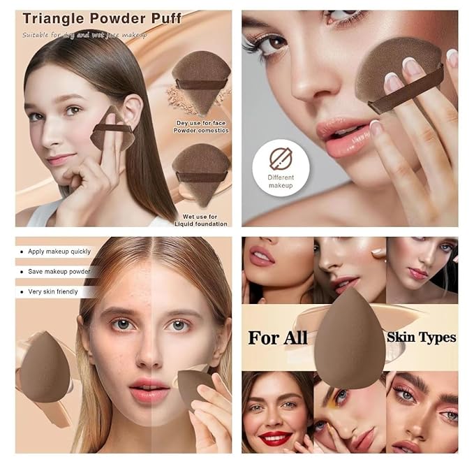 Professional Makeup Tools Set 54pcs set Cosmetic Brush &amp Sponge &amp Puff &amp Headband &amp Brush Cleaning Bow SetFacial Makeup &amp Cleaning Accessories Makeup Products Valentine Day Gif