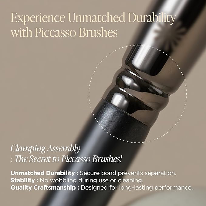 Piccasso 133 Fixing Powder Brush ? Soft Synthetic Bristles for Setting Powder Smooth and Flawless Face Makeup Gentle Coverage for Pores and Texture Korean Professional Makeup Brush for Daily Use