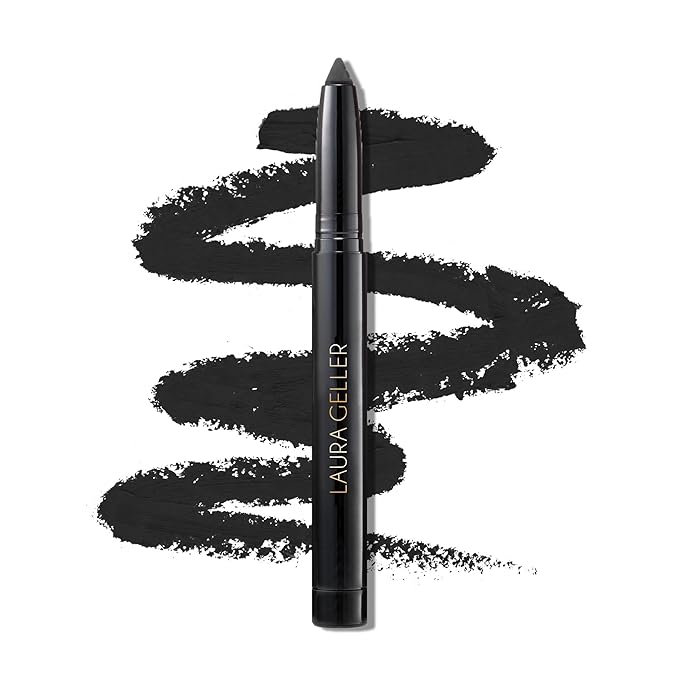 LAURA GELLER NEW YORK Kajal Longwear Kohl Eyeliner Pencil - Soft Black Kohl - Caffeine and Vitamin E - Smooth &amp Blendable Liner - Built-In Sharpener