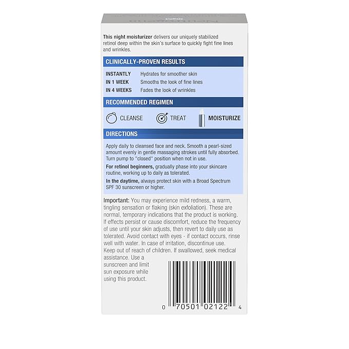 Neutrogena Rapid Wrinkle Repair Retinol Night Face Moisturizer Daily Anti-Aging Face Cream with Retinol &amp Hyaluronic Acid to Fight Fine Lines &amp Wrinkles 1 fl. oz