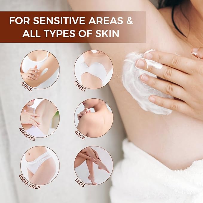 OUKEYA 2PACK Hair Removal Cream for Women &amp Men Sensitive Skin Natural Extracts Depilatory Cream for Bikini Line Legs Arms Underarms Dermatologically Tested Painless Hair Remove Gel with Tool
