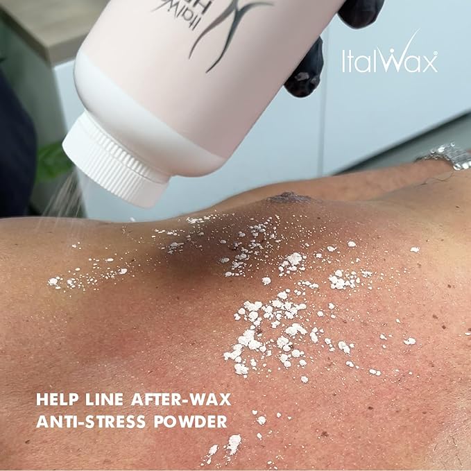 Italwax Help Line Anti-Stress Powder 3.17 oz (90g) ? Calamine Soothing Formula ? Reduces Redness After Waxing ? Protects and Calms Sensitive Skin ? for Professional and Home Use