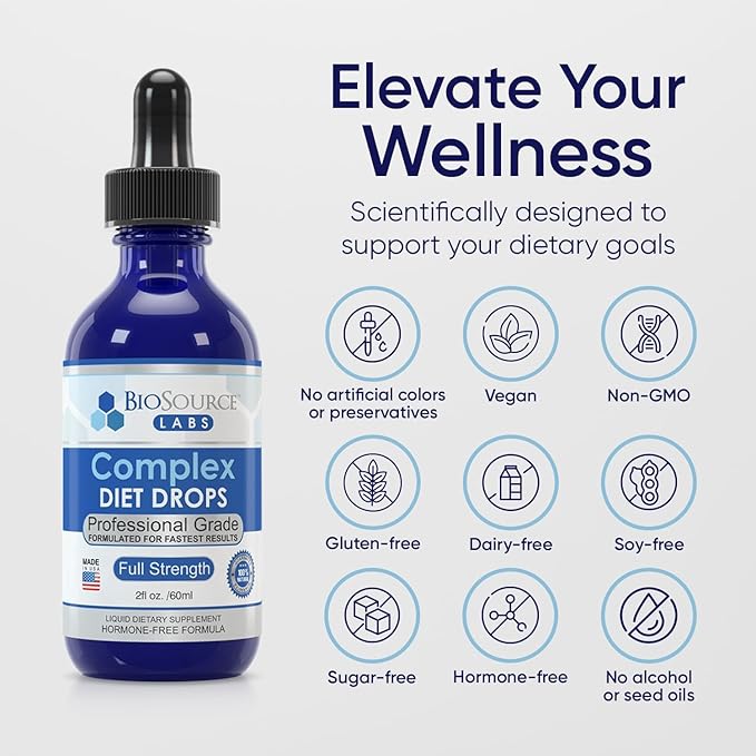 Complex Diet Drops ? Best Natural Drops for Men and Women (2 Bottle Pack) - 60 Day Supply