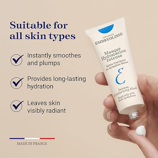 Embryolisse Intense Moisturizing Face Mask | Ultra-Hydrating Treatment with Hyaluronic Acid | Daily Skincare that Soothes Plumps &amp Provides a Long-lasting Hydration 1.7 Fl Oz