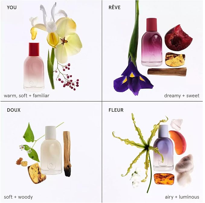 Glossier You Perfume Sampler Set: You Fleur Doux &amp R?ve Mini Fragrance Gift Set ? Skin-Scent Enhancing Musk Perfume Collection