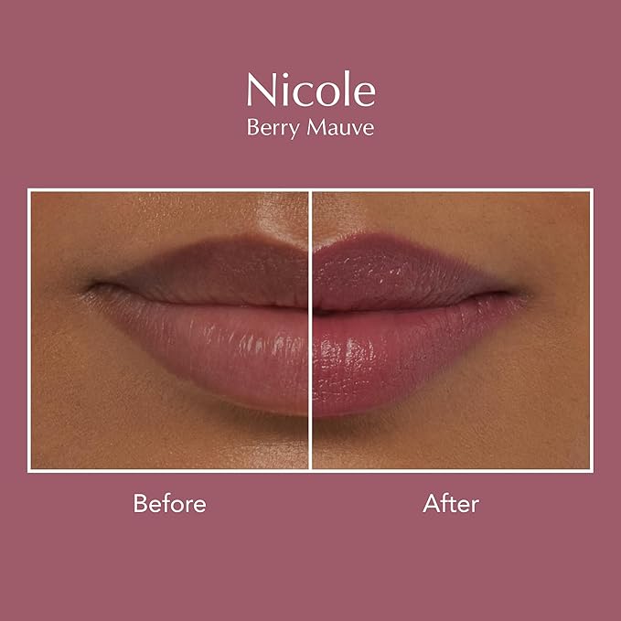 Thrive Causemetics Impact-FULL Smoothing Lipstick Moisturizing Lip Makeup Essential with Vitamin E Lightweight Creamy Lipstick for Women Long Lasting Vegan Shade Nicole (Berry Mate)
