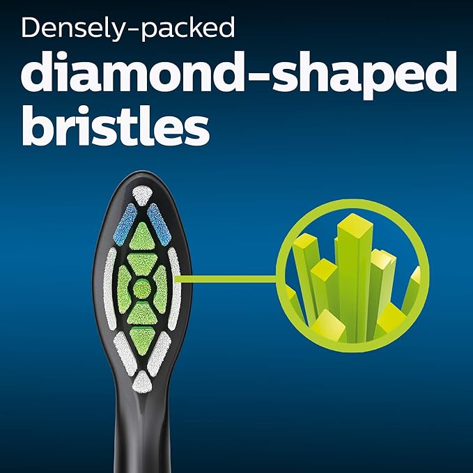 Philips Sonicare W DiamondClean - Genuine Replacement Electric Toothbrush Heads Black 2 Pack HX6062/95