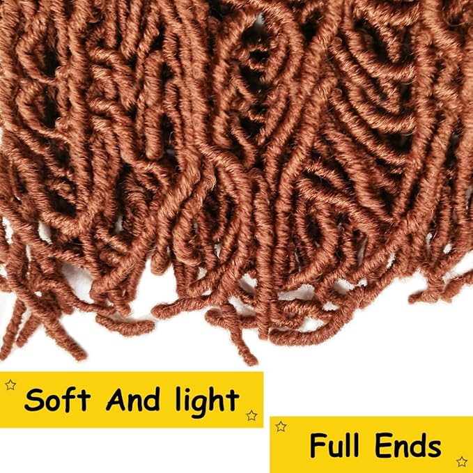 Ginger Soft Locs 30 Inch 7 Packs Faux Locs Color 350 Crochet Locs Hair Whole Strand No Extended Pre-looped Long Locs Synthetic Crochet Braids Hair Extensions For Black Women (30inch 7packs Ginger)