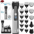 HUMMINGBIRD MK9 MasterGroom All-in-One Trimmer ? 21-Piece Men's Grooming Kit for Beard Head Hair Body and Face Waterproof Stainless Steel USB C Rechargeable LED Display