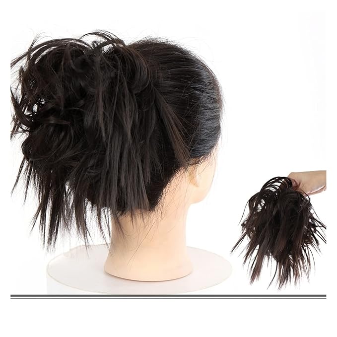 SONGCHAO Fake Hair Bun Messy Bun Hair Slice Ponytail Hair Extensions with Elastic Rubber Band Synthetic Fluffy Bun Women Wig Hair Bun Hair Accessories (Color : 003)