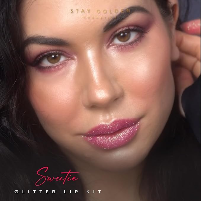 SG STAY GOLDEN COSMETICS Sweetie Glitter Lip Kit with Lip Liner