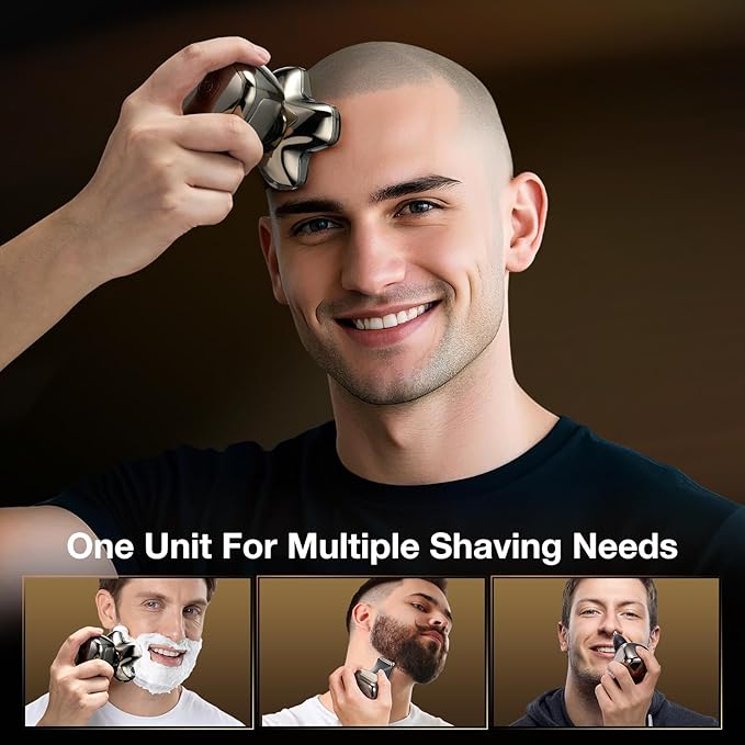 5D Head Shavers for Bald Men - 6 in 1 kensen Upgraded Magnetic Head Body Shaver for Mens Wet/Dry Bald Head Shavers for Men IPX6 Waterproof LED Display with USB-C Charge Head Razors for Bald Mens Gift