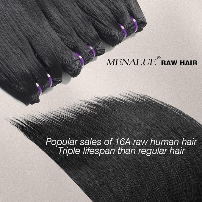 16A Human Hair Bundles Straight 3 Bundles Human Hair 28 28 28 Inch 100% Unprocessed Vietnamese Raw Hair Bundles Full and Thick Straight Weave Hair Extensions for Women
