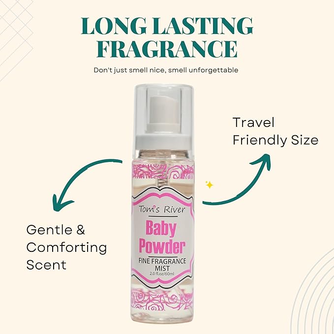 Infinix Fine Fragrance Mist Set - Baby Fresh Powder &amp Egyptian Musk - 2 fl oz/60ml (Pack of 2) - Long-Lasting Body Spray for Daily Use - Gentle Perfume for Men &amp WomenElegant and Affordable F