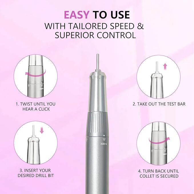 BETE Professional Nail Drill 40000 RPM Cordless Electric Nail File Kit with 6 Bits Rechargeable Efile for Acrylic Gel Nails Polishing Manicure Tools for Salon Home Use Rose Red