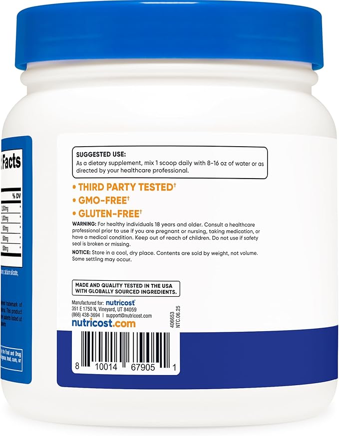 Nutricost L-Arginine Complex (Blue Raspberry 60 Servings) - Gluten Free Non-GMO