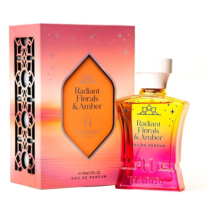 H HABIBI Radiant Florals &amp Amber Musk Arabian Perfume for Women ? 2.5 oz (75ML) Long Lasting Women's Fragrance Soft Floral Scent with Violet Rose &amp Jasmine Notes