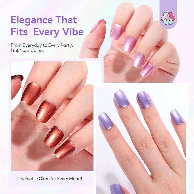 SAVILAND Quick Dry Nail Polish Set: 12 PCS Fingernail Polish 12-Free Metallic Nail Polish Colors Long Wear Nail Lacquer DIY Nail Art for Students Ladies Office Home Gift Christmas 8 ml