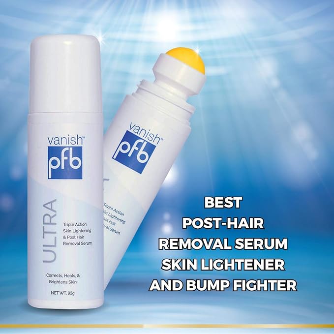 PFB Vanish Ultra with Chromabright &amp Shitake Mushroom Triple Action Dark Spot Remover Ingrown Hair &amp Razor Bump Stopper Roll-On Skin Care Treatment 93g ? New Formula