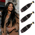 Straight Human Hair Bundles 12 14 16 Inch Brazilian Remy Virgin 10A Straight Quick Weave 3 Bundles Deals Human Hair Extensions Natural Black