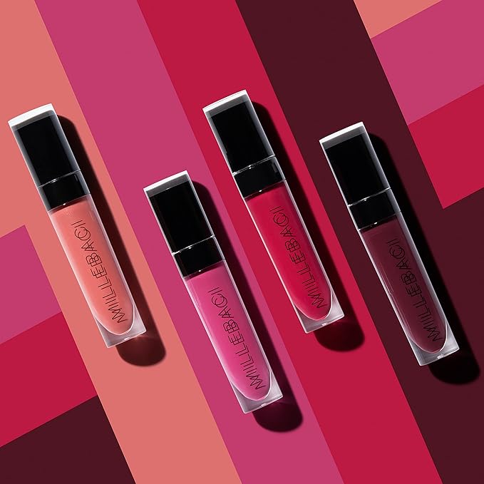 Nouba Millebaci Long Lasting Liquid Lipstick Red Lustrous Moisturizing Creamy Formula with Vitamin E Intense Color Pigment High Impact Makeup Lip Cream Color Stick Balm For Women (Color 28)