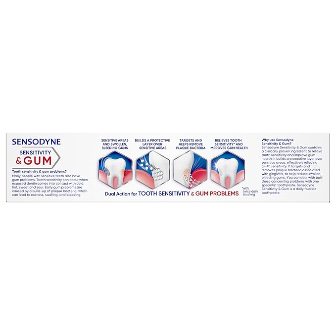 Sensodyne Sensitivity &amp Gum Sensitive Toothpaste for Gingivitis Sensitive Teeth Treatment Clean &amp Fresh - 3.4 oz (pack of 4)