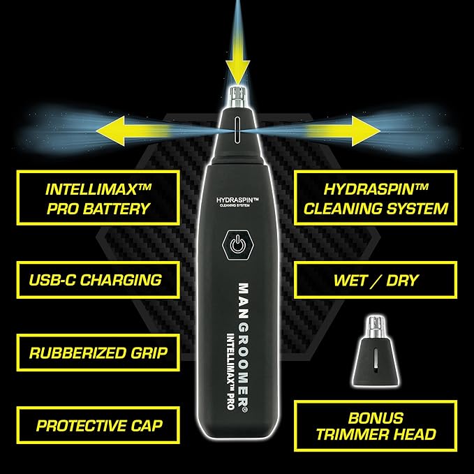 MANGROOMER - INTELLIMAX PRO ? New Nose and Ear Trimmer (with a Free Bonus Rotary TIP and Blade)