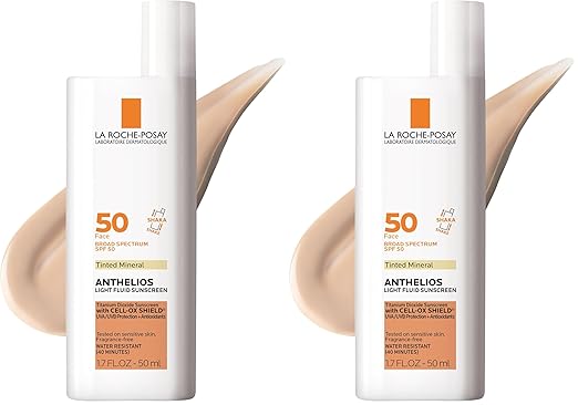 La Roche-Posay Anthelios Sunscreen SPF 50 Ultra-Light Fluid Broad Spectrum SPF 50 Face Sunscreen with Titanium Dioxide Mineral Lightweight &amp Fast-Absorbing Oil-Free Matte Finish