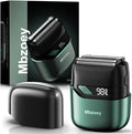 Electric Foil Shavers for Men Mini Electric Razor Compact Face Shaver IPX7 Waterproof Wet Dry Cordless Razor LED Display USB-C Fast Rechargeable Emerald Green