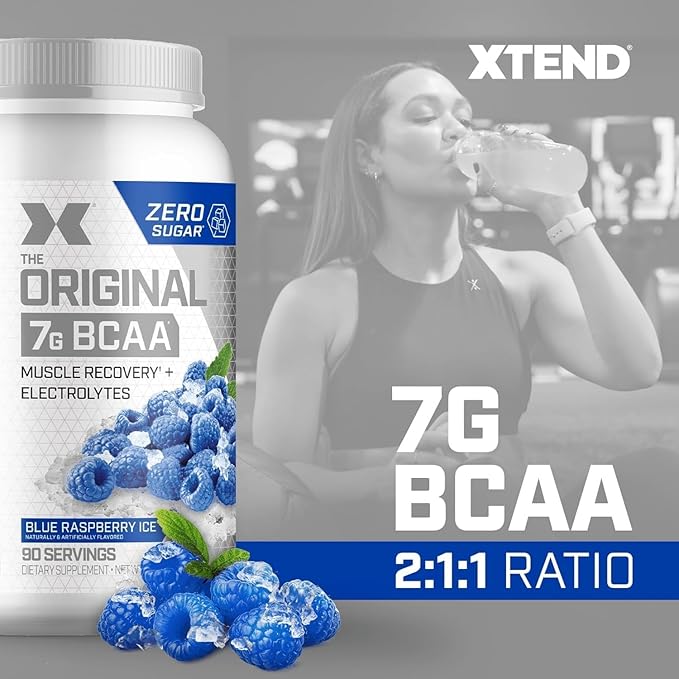 Xtend Original BCAA Powder 7g BCAA and 2.5g L-Glutamine Sugar Free Post Workout Muscle Recovery Drink with Amino Acids for Men &amp Women 90 Servings