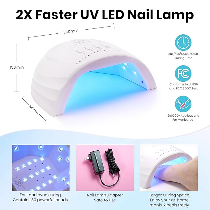 Beetles Gel Nail Polish Kit with U V Light 100 Colors Gel Polish 133 Pcs Nail Stuff Kit for All Seasons with Base and Matte&ampGlossy Top Coat Infinite Inspirations Soak Off Gifts for Women Girls Te